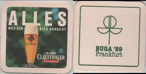 Bierdeckel quadratisch - Clausthaler