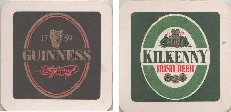 Bierdeckel quadratisch - Guinness mit Kilkenny