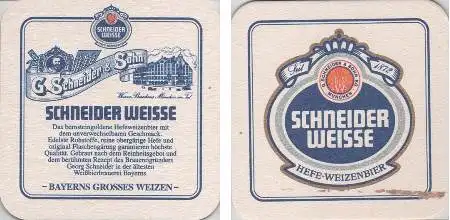 Bierdeckel quadratisch - Schneider Weisse - verschmutzt