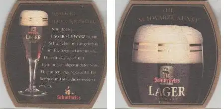 Bierdeckel Sonderform - Schwarze Kunst - Schultheiss Lager