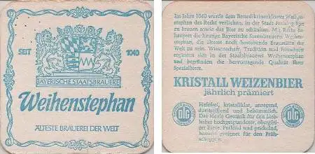 Bierdeckel quadratisch - Weihenstephan jährlich prämiert