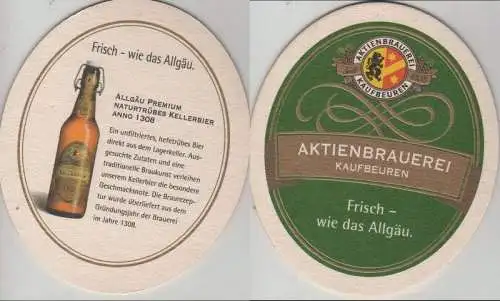 Bierdeckel oval - Aktien-Brauerei, Kaufbeuren