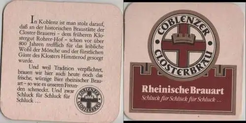 Bierdeckel quadratisch - Coblenzer Closterbräu