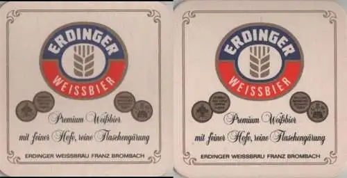 Bierdeckel quadratisch - Erdinger