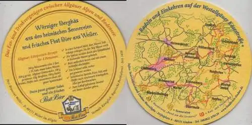 Bierdeckel rund - Post-Brauerei, Weiler