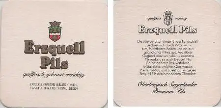 Bierdeckel quadratisch Erzquell - Oberbergisch-Siegerländer