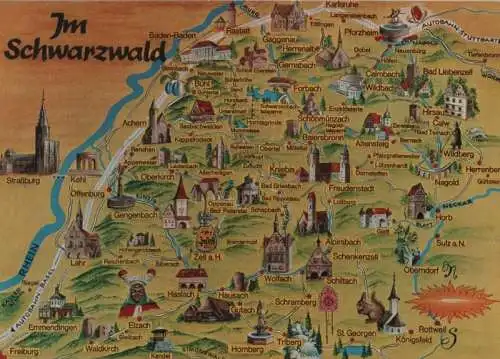 Schwarzwald - Übersichtskarte - ca. 1975