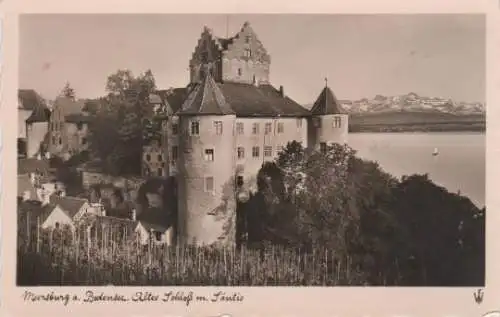 Meersburg - Altes Schloß mit Säntis - ca. 1955