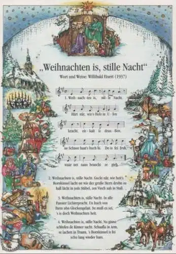 Liedkarte Weihnachten is, stille Nacht