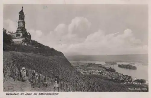 Rüdesheim mit Nationaldenkmal - ca. 1935