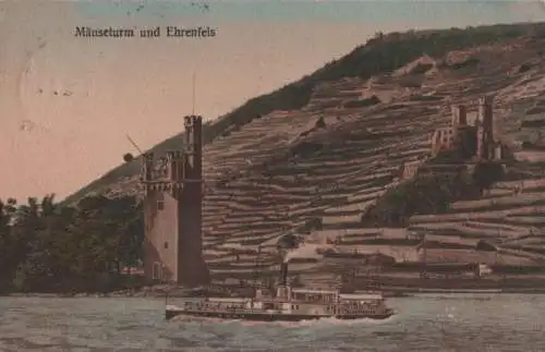 Rüdesheim, Ruine Ehrenfels - und Mäuseturm - 1925