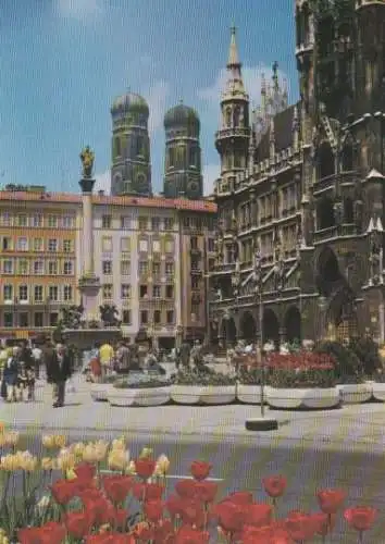 München - Der Marienplatz mit Mariensäule - ca. 1985