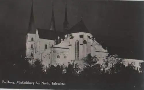 Bamberg - Michaelsberg bei Nacht - ca. 1955