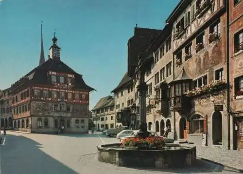 Schweiz - Schweiz - Stein am Rhein - Rathausplatz und Rathaus - 1968