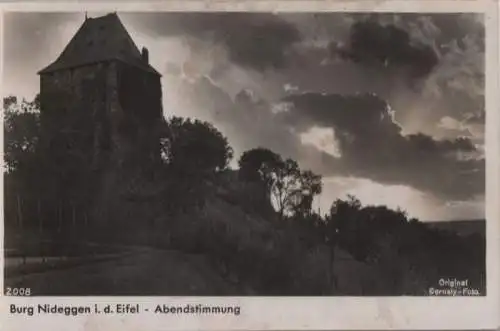 Nideggen - Burg, Abendstimmung - ca. 1955