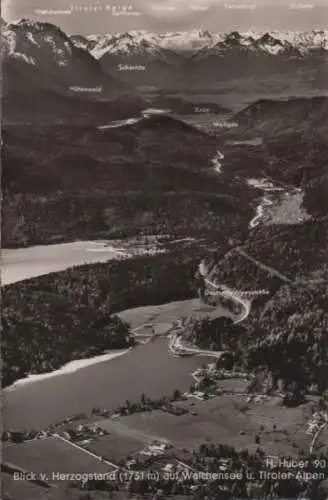 Walchensee - Blick vom Herzogenstand - ca. 1955