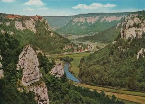 Beuron, Schloss Werenwag - Blick vom Eichfelsen - ca. 1980