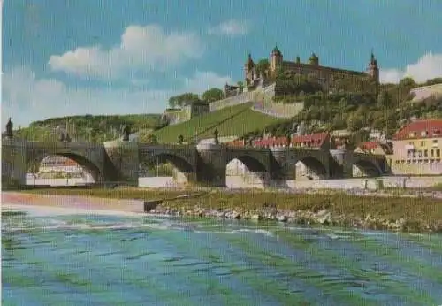 Würzburg - Blick auf Festung Marienberg - ca. 1975