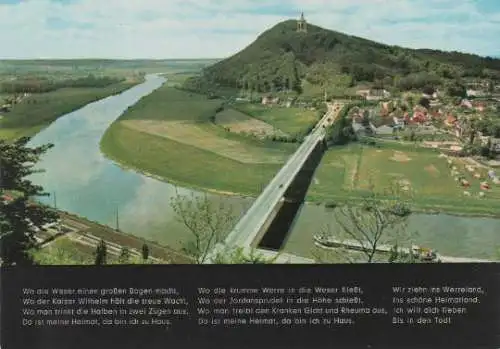 Porta Westfalica - Blick vom Jakobsberg (Wesergeb.) zum Wittekindsberg (Wiehen) - ca. 1970