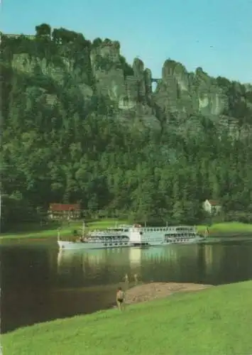 Sächsische Schweiz - Bastei mit Luxusmotorschiff - 1981