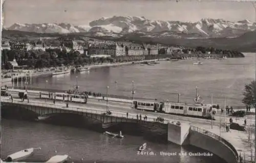 Schweiz - Schweiz - Zürich - Utoquai und Quaibrücke - 1955