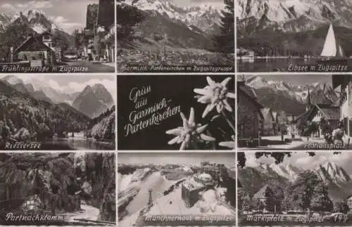 Garmisch-Partenkirchen - u.a. Eibsee mit Zugspitze - ca. 1960