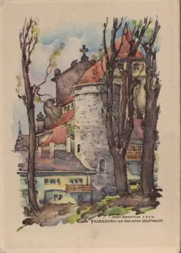 Paderborn - Stadtmauer, mit Stadtprospekt herausgegeben - ca. 1955