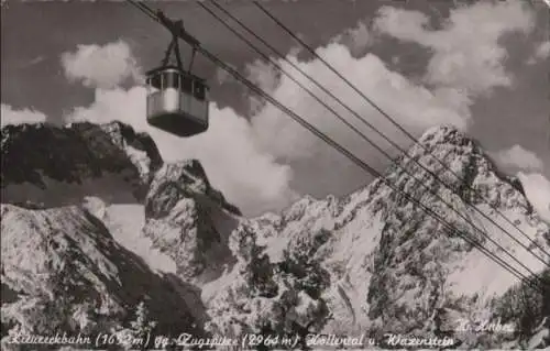 Kreuzeck (Wetterstein) - Kreuzeckbahn gegen Zugspitze - ca. 1960