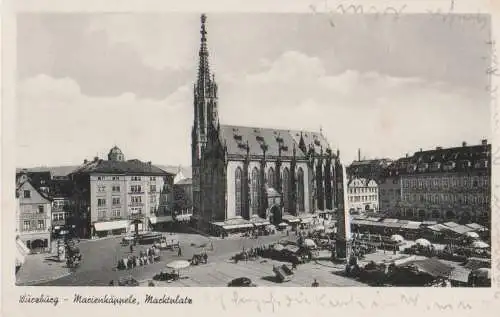 Würzburg - Marienkäppele, Marktplatz - 1952