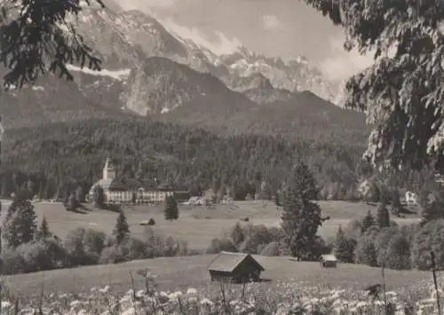 Krün - Schloss Elmau mit Dreitorspitze - 1968