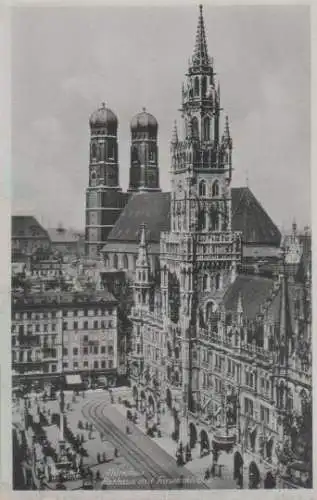 München - Rathaus mit Frauenkirche - ca. 1955