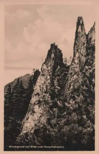 Bodetal - Hirschgrund mit Blick zum Hexentanzplatz - 1954