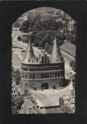 Lübeck - Holstentor, Blick vom Aussichtsturm - ca. 1965