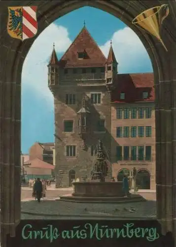 Nürnberg - Nassauerhaus und Tugendbrunnen - ca. 1980