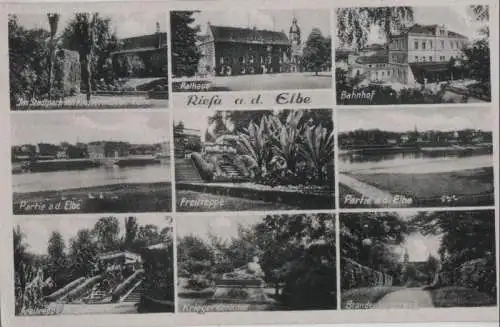 Riesa - u.a. Freitreppe im Stadtpark - ca. 1950