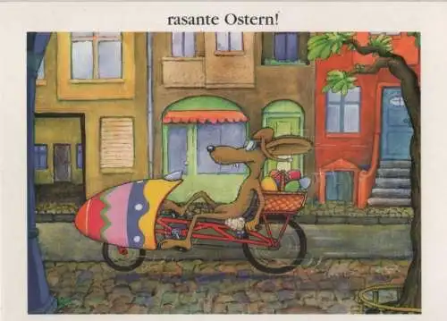 Rasante Ostern Fahrrad mit Ei