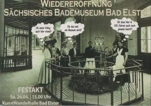 Bad Elster - bedruckte Werbekarte - Bademuseum