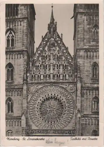 Nürnberg - St. Lorenzkirche, Rosette - 1955