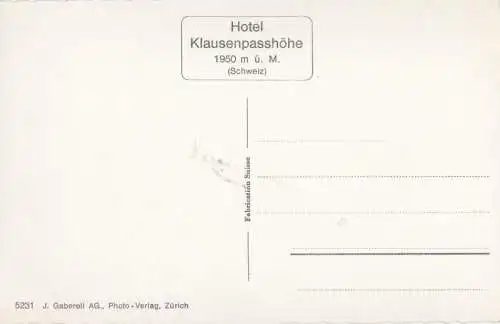 Schweiz - Klausenpass - Schweiz - vom Hotel Klausenpasshöhe