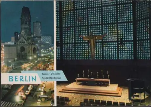 Berlin-Charlottenburg, Gedächtniskirche - innen und außen - ca. 1975