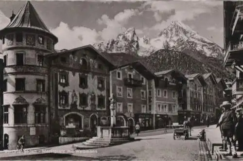 Berchtesgaden - Marktplatz mit Watzmann - ca. 1955