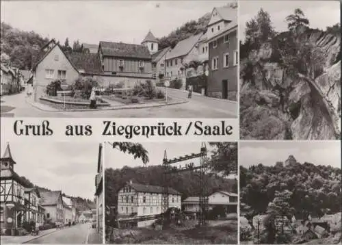 Ziegenrück - u.a. Markt mit Kirchstraße - 1984