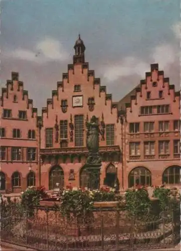 Frankfurt Main - Römer-Rathaus und Gerechtigkeitsbrunnen - ca. 1970