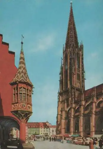 Freiburg - Münster und Erker des historischen Kaufhauses - 1985