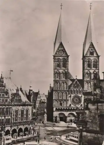 Bremen - Marktplatz mit Dom und Rathaus - ca. 1965