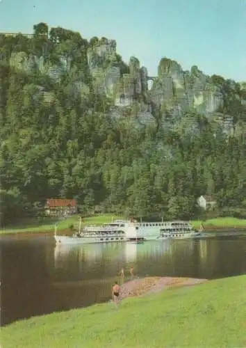 Sächsische Schweiz - Bastei mit Luxusmotorschiff - 1968