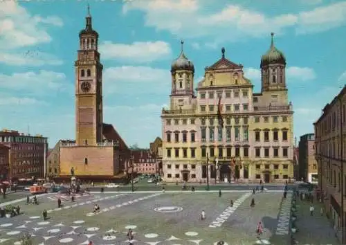 Augsburg - Rathaus und Perlachturm - 1970