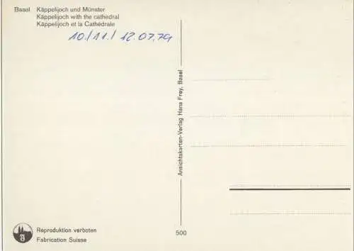 Schweiz - Basel - Schweiz - Käppelijoch und Münster