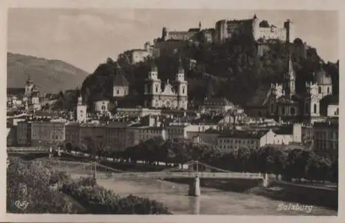 Österreich - Österreich - Salzburg - Altstadt mit Salzach - ca. 1955