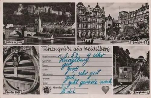 Heidelberg - u.a. Schloß und alte Brücke - 1953